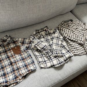 SOLD Zara - Set of 3 boys flannel shirts -12-18 mo